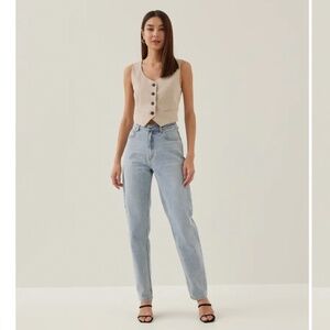 LOVE BONITO 'Xavia' Denim Straight Leg Pants NWT